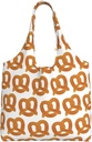 Pretzel Pattern Canvas Tote Bag – Lightweight & Durable Commuter Shoulder Bag, Reusable Grocery Shopping Bag