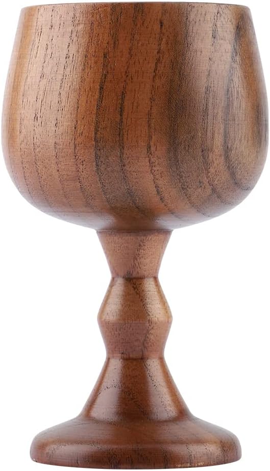 TOPINCN Wooden Wine Goblet Wood Goblet, 150ML Wooden Mug, Elegant Goblet Multiuse Wood Grain Cup Wine Grape Drinking Cups Easy to for Kitchen for Home