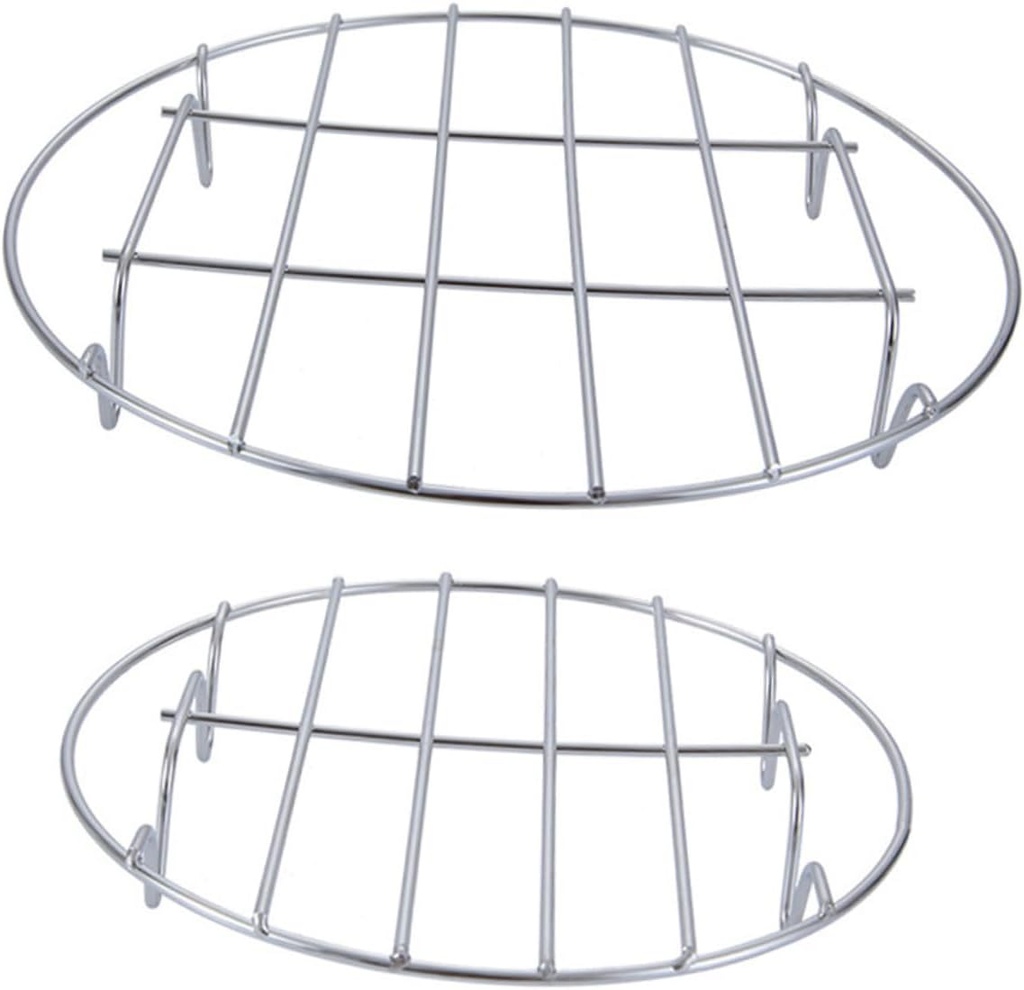 2Pcs Stainless Steel Steaming Rack Professional Food Steamer Basket for Even Cooking Easy to Clean for Home Cooking