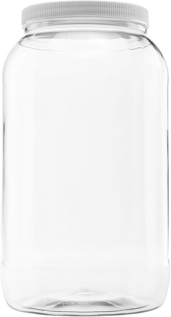 Plastic Storage Shatter Proof Jars with Leak Proof Lids, BPA Free, Hand Wash Only (128oz, 1PK White)