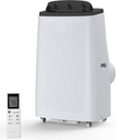 14,000 BTU High-Capacity Portable AC Unit – 3-In-1 Cooling, Dehumidifier & Fan for Large Rooms Up to 750 Sq.Ft, Includes Window Kit, Remote & 24-Hour Timer (White)