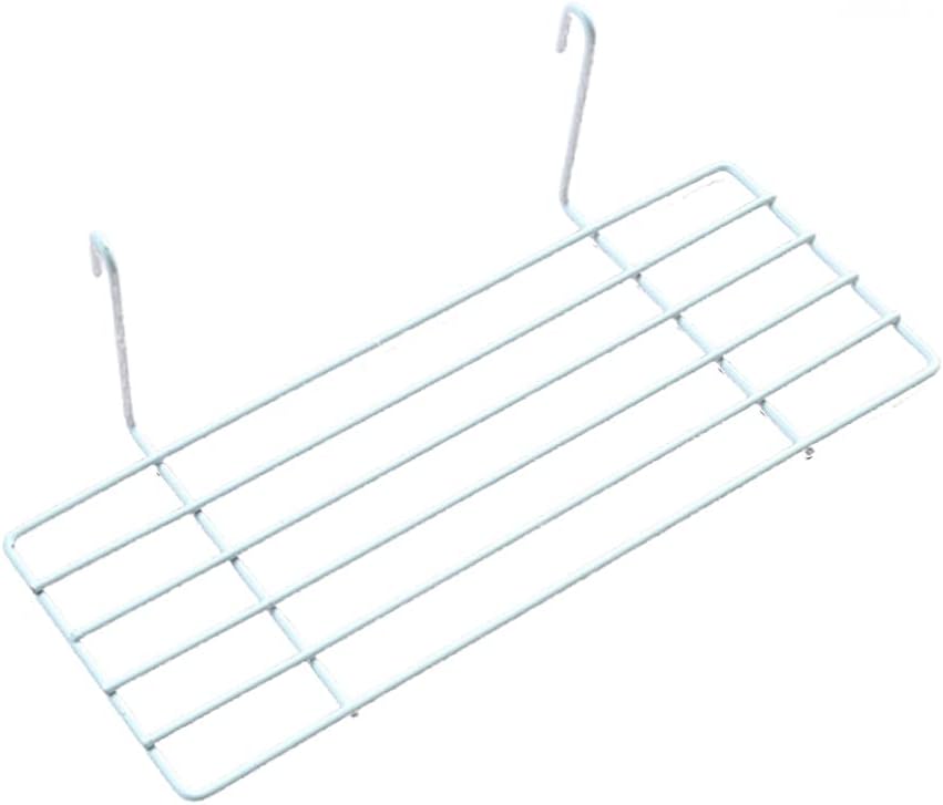 ULTNICE 25x10cm Metal Mesh Photo Props Storage, Wire Storage Basket Rack Straight Shelf for Grid Panel Display, Wall- Mounted Basket with Hooks Wall Mount Organizer 1pc (White)