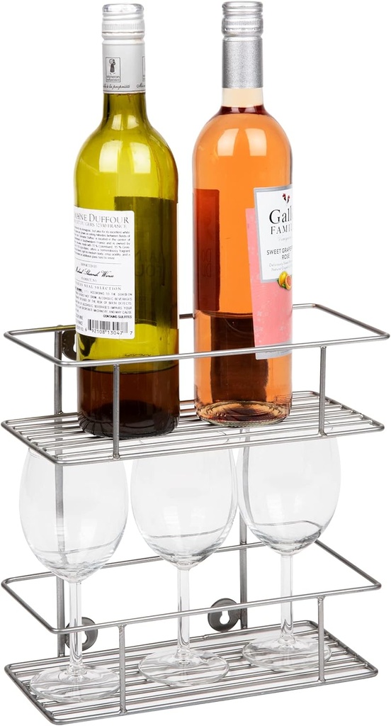 Mind Reader Alloy Collection, 2 Shelf Organizer, Mountable, Metal, Silver