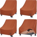 NettyPro Patio Chair Covers for Outdoor Furniture 4 Pack, Waterproof Heavy Duty Lawn Patio Furniture Cover Deep Seat Dining Chair Covers Small, 28W x 30D x 28H inches, Brown