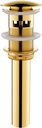 Pop Up Sink Drain with Overflow Bouncing Style Stopper Brass Gold Finish