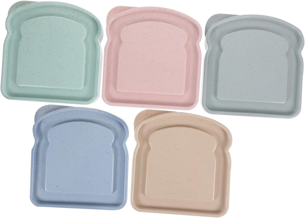 5pcs Sandwich Keeper Bread Storage Box Airtight Reusable Containers for Adults Outdoor Picnic