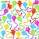 100PCS Glitter Sticky Hands Party Favors for Kids 4-8 8-12 Birthday Supplies Christmas Goodie Bag Stuffers Classroom Treasure Box Carnival Prizes Bulk Treat Trinkets Pinata Stuff Mini Stretchy Toys