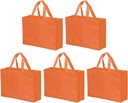 YOKIVE 10 Pack Reusable Gift Bag, DIY Blank Non-Woven Tote Bags, Great for Arts Crafts Grocery(Orange, 30 x 40cm)
