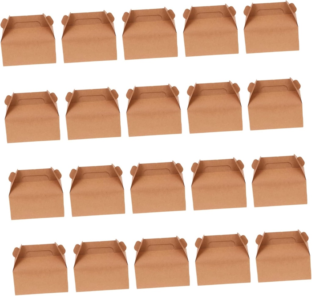 Zerodeko 20pcs Paper Cake Boxes Handles Portable Dessert Storage Containers for Cakes and Treats for Parties and Baking Events