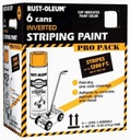 Rust-Oleum P2593849-6PK Professional Inverted Striping Spray Paint, 18 oz, White, 6 Pack