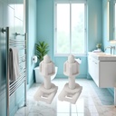 2Pcs White Universal Plastic Toilet Seat Screws and Nuts with Rubber Washers, Hinge Bolts Screws Hinges Replacement Parts Bathroom Fixtures