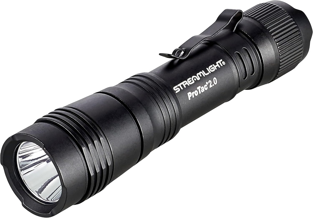 Streamlight 89000 ProTac 2.0 2000-Lumen 17300-Candela Rechargeable Tactical LED Flashlight with USB C Cable, and Holster, Box, Black