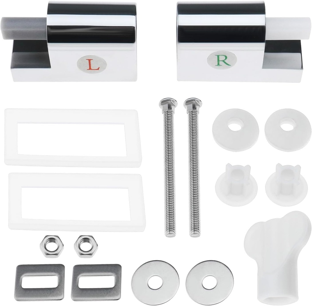 SING F LTD Toilet Seat Hinges - Left & Right Soft Close Toilet Seat Fittings - Compatible with Duro - Soft-Close Mechanism