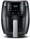 Compact Air Fryer, Small, 4-Quart Capacity, Energy Efficient, Easy to Clean, Great for Small Homes, Black