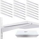 20 Pcs Adjustable Shelf Brackets for Double Track System Closet Organization Heavy Duty Wire Shelf Brackets(White,16.5 Inch)