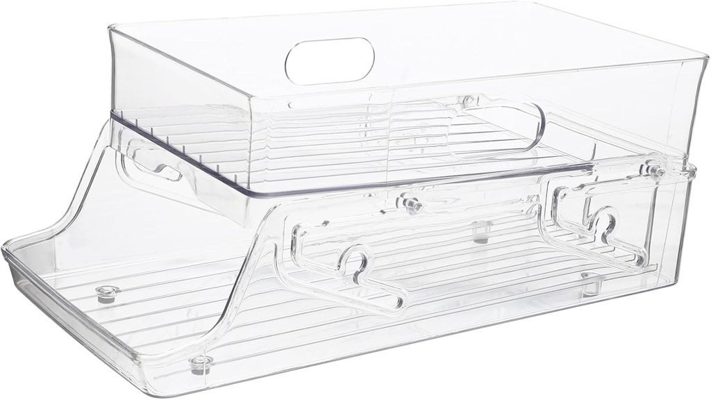 KICHOUSE Lift Drink Rack Organizing Bins Fridge Beverage Can Racks Drink Can Storage Holder Beverage Dispenser