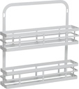 Honey-Can-Do Honey Can Do Modern Wall Spice Rack Shelf with 2 Tiers, White KCH-09428 White