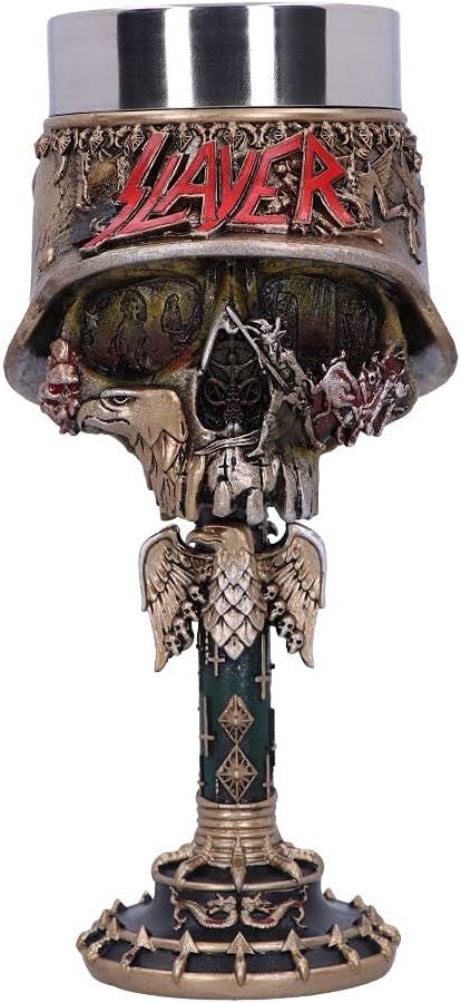 Nemesis Now Officially Licensed Slayer Eagle Helmet Skull Logo Goblet,Gold,19.5cm