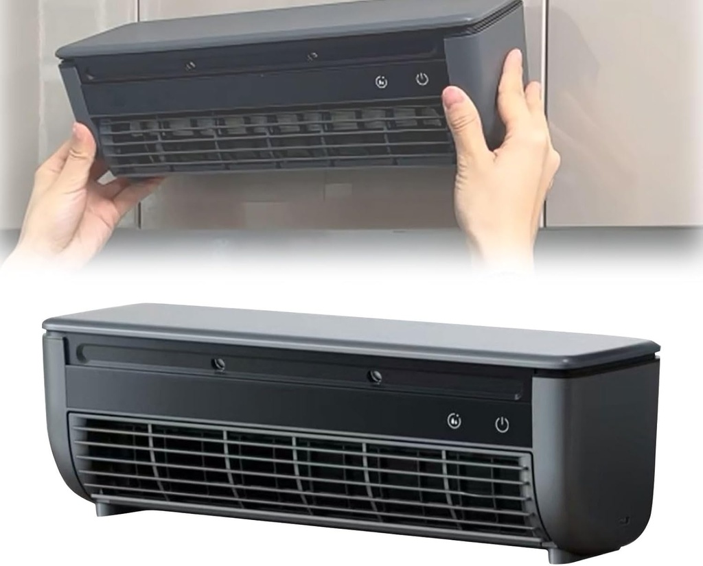 Wireless Charging Air Conditioner Fan Portable, 2025 New Wall Air Conditioner Cooling Mist Fan, No Drilling Kitchen Bedroom Wall Mounted Fans,10s Instant Cooling 6000mAh Easy to Install (GREY)