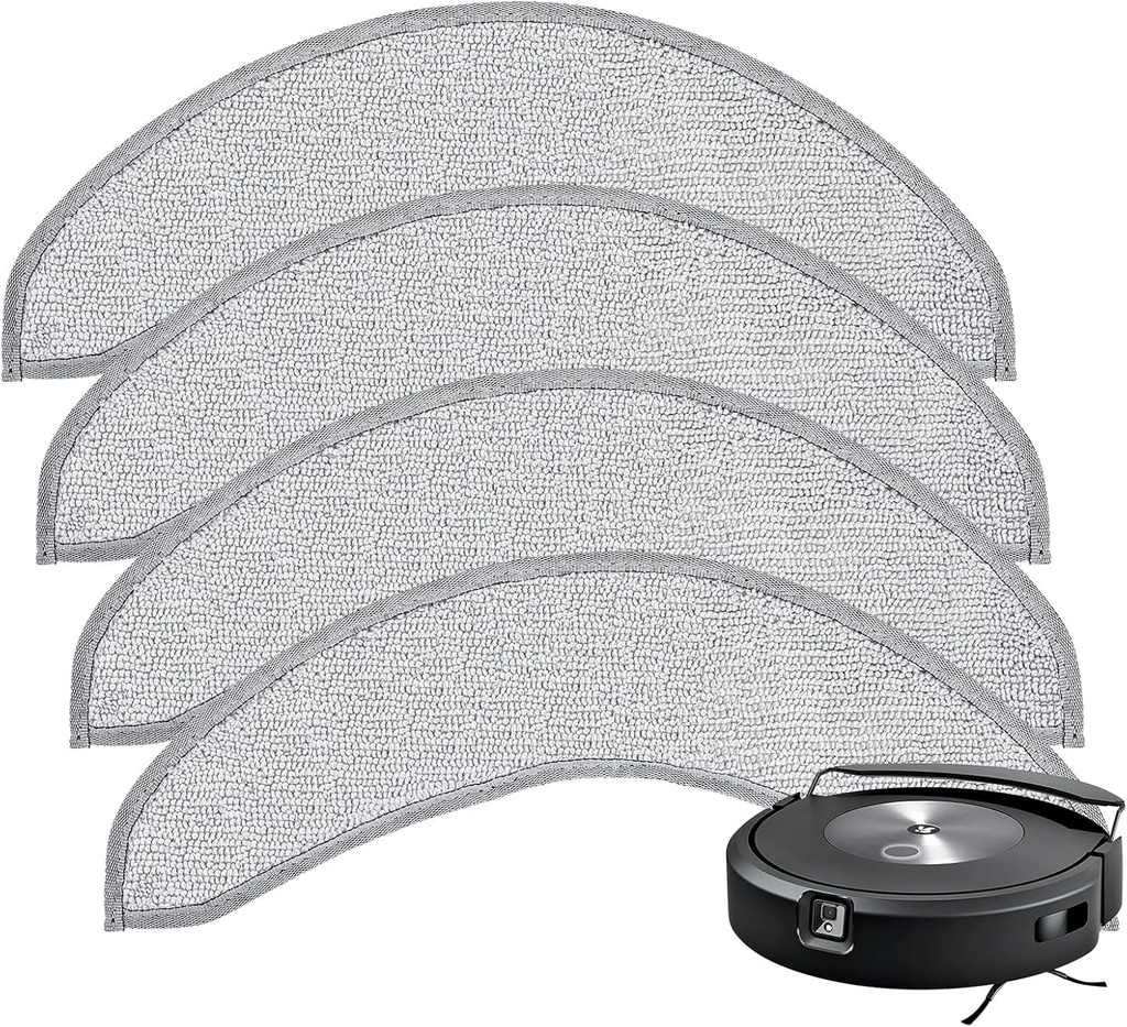 4 Pack Replacement Mop Pads for i-Robot Roomba Combo j7+/ j9+ Accessories, Microfiber Washable Mopping Pad for iRobot Roomba Combo j7+/ j9+ Robot Vacuum and Mop (Not fits for Roomba j7/ j7+/ j9+)