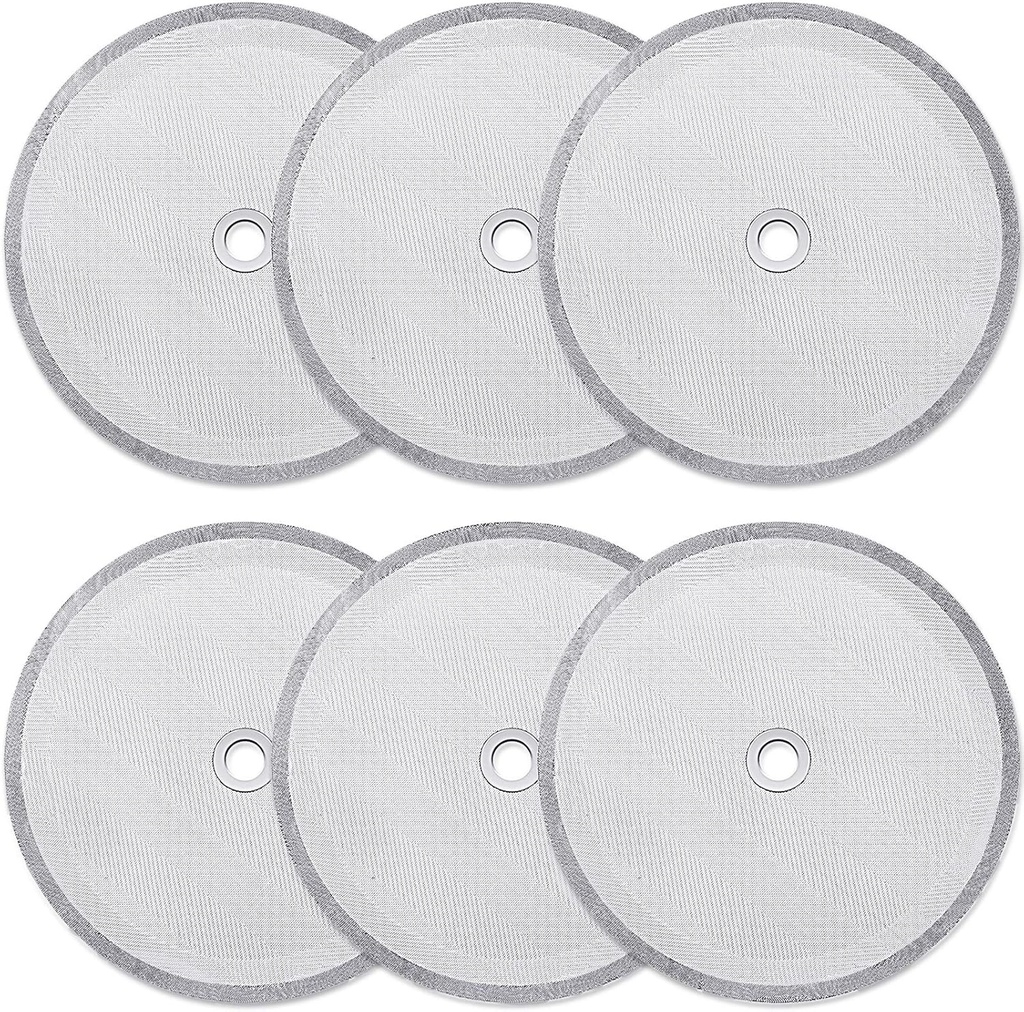 Boao 6 Pieces French Press Replacement Filters Mesh Filters Replacement 4 Inch Stainless Steel Replacement Screen for 1000 Ml, 34 Oz, 8 Cup French Press Coffee Makers and Tea Machines