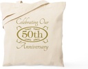 CafePress 50Th Wedding Anniversary Tote Bag Natural Canvas Tote Bag, Reusable Shopping Bag