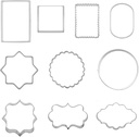 10 PCS Plaque Frame Cookie Cutters Set Fondant Tiles Biscuit Cutter Molds for Cookie Fruit Shapes