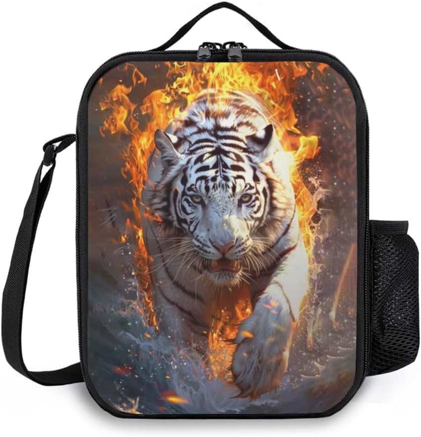 Lunch Box Insulated Lunch Bag, Reusable Portable Bento Lunchbox With Shoulder Strap, Tiger Lunch Bag, Funny Cute Cooler Thermal Meal Lunch Tote Bag