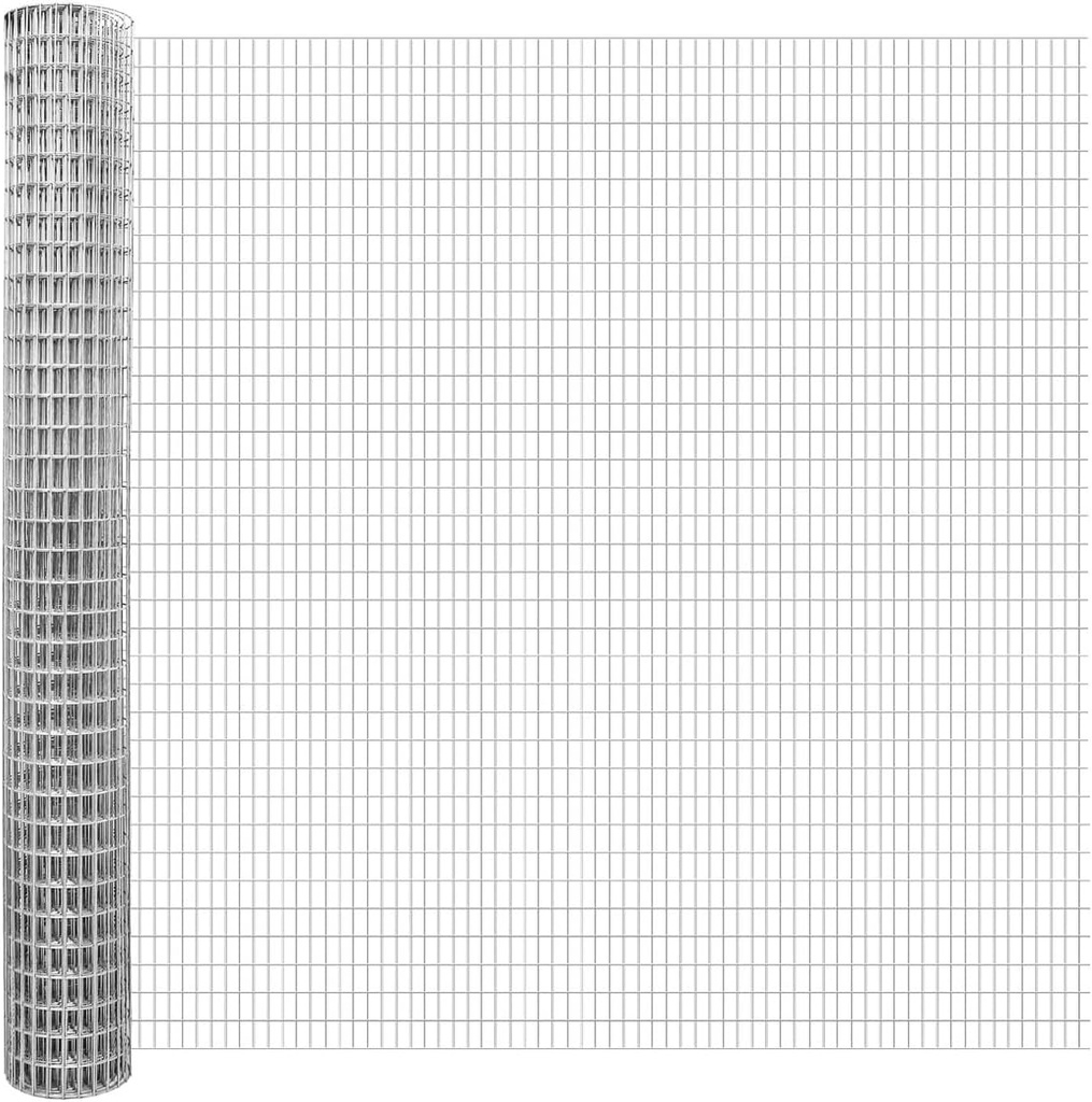 Fencer Welded Wire Fence - 16 Gauge Galvanized, 0.5-Inch x 1-Inch Mesh, Hog Wire Fencing, Home & Animal Enclosure (3ft. x 25ft.)