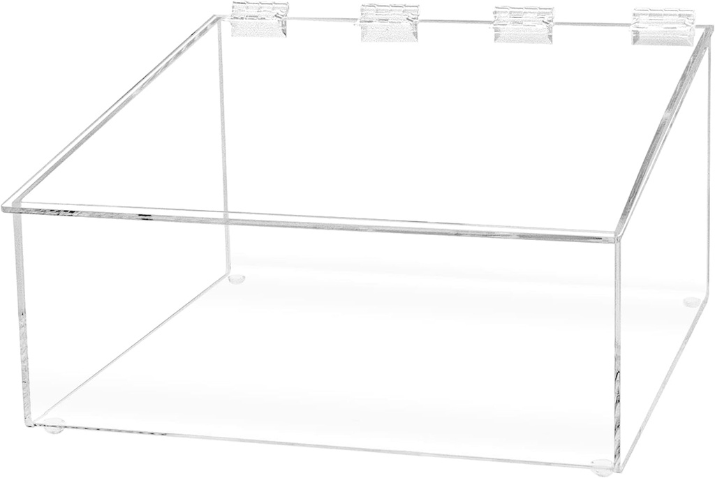 Marketing Holders Lucite Bread Box Pastry Bin Dry Food Baked Goods Top Opening Display with Hinged Lid for Easy Access 10 Inch Wide Countertop Storage