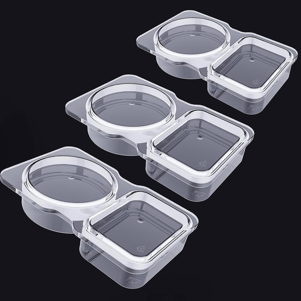20PCS sauce dipping box, double compartment container, reusable snack container suitable for portion control, refrigerated outdoor takeout, suitable for seasoning and dipping