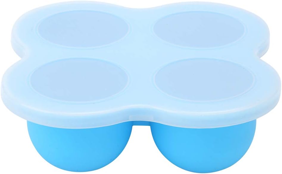 4 Holes Food Grade Silicone Egg Steamer Steaming Tray Cooking Tool for Kitchen Use Blue