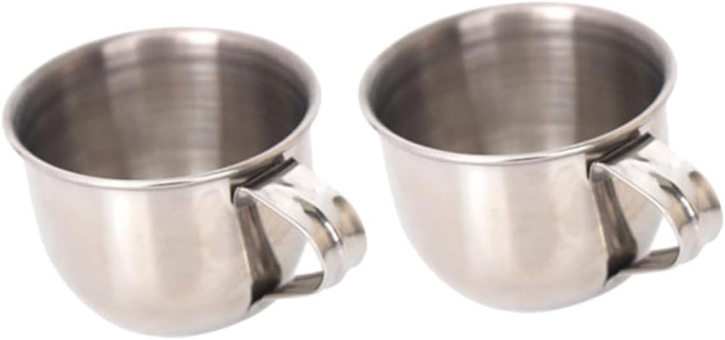 Alipis 2pcs Stainless Steel Mini Sake Cups Drink Mug for Home Restaurants Parties Resistant Easy to Clean