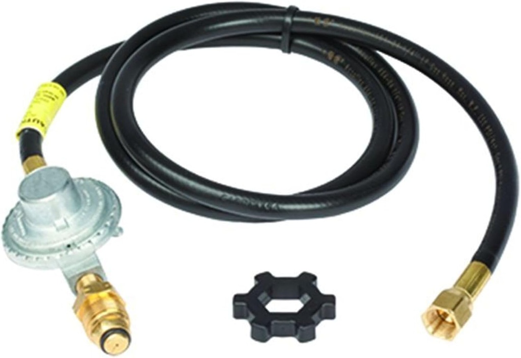 Mr. Heater 12-Feet Hose Propane Gas Regulator Assembly with Restricted Flow Soft Nose P.O.L.