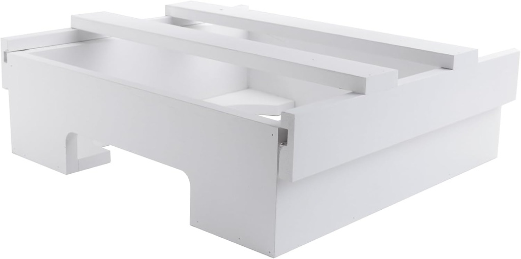 10-Inch Paper Plate Dispenser Under Cabinet Bamboo Plates Holder, Kitchen Counter Vertical Plate White