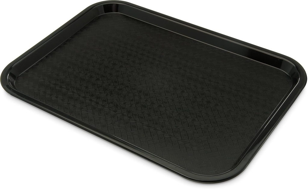 Carlisle FoodService Products CT121603 Café Standard Cafeteria / Fast Food Tray, 12" x 16", Black