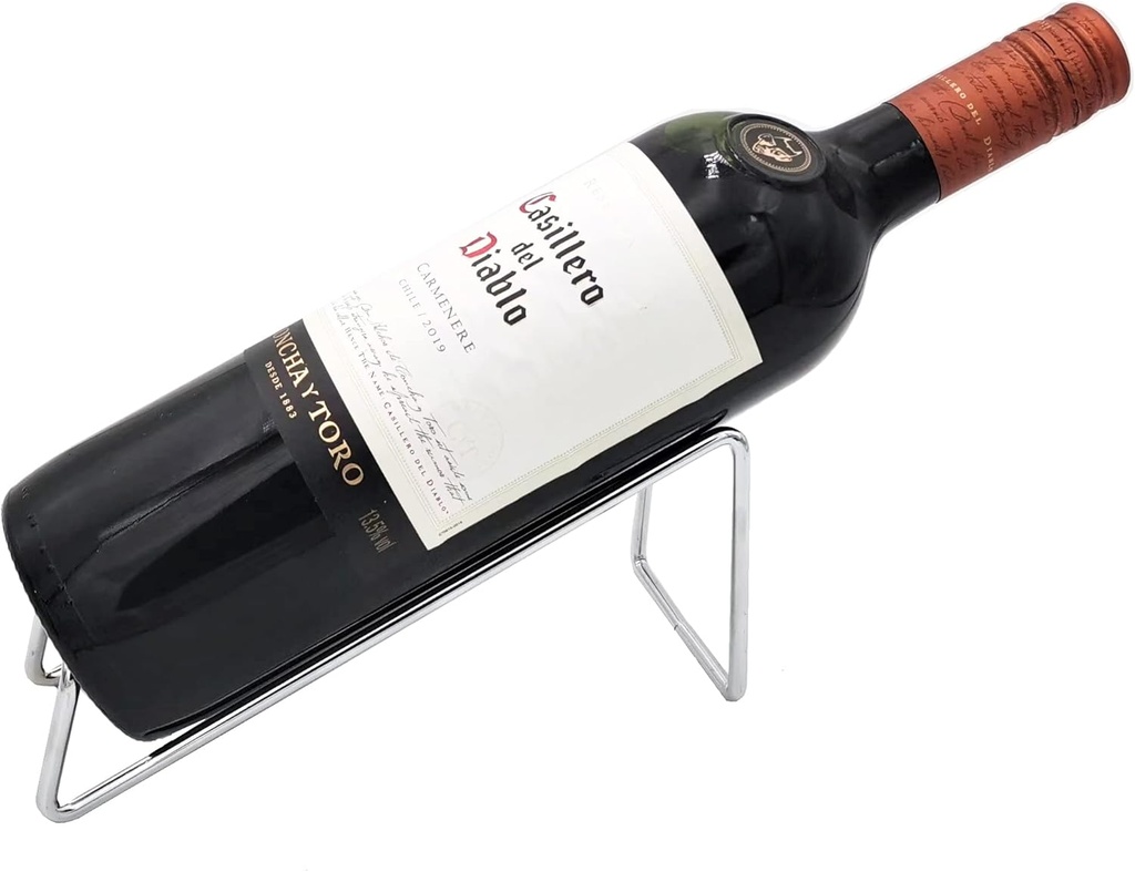 Frontier Simple Chrome Steel Wine Bottle Holder Tabletop Wine Rack