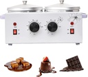 Chocolate Melting Pot,100W Electric Cheese Chocolate Tempering Machine,Hot Wax Machine with Temperature Control,Capacity 400ML,for Butter,Cheese,Milk,2 Pots