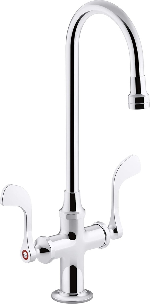 KOHLER Triton® Bowe® 1.0 gpm monoblock gooseneck bathroom sink faucet with aerated flow and wristblade handles, drain not included