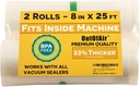 8" x 25' Rolls (Fits Inside Machine) - Pack of 2 (50 feet total) - OutOfAir Vacuum Sealer Rolls. Works with FoodSaver Vacuum Sealers. 33% Thicker, BPA Free, Sous Vide, Commercial Grade