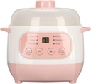 Jiawu Electric Stew Pot, 200W 1L Digital Rice Cooker With Lid, Small Ceramic Cooker Built-in Timer, Makes Soups, Porridges, Grains and Cereals for Individuals (US)