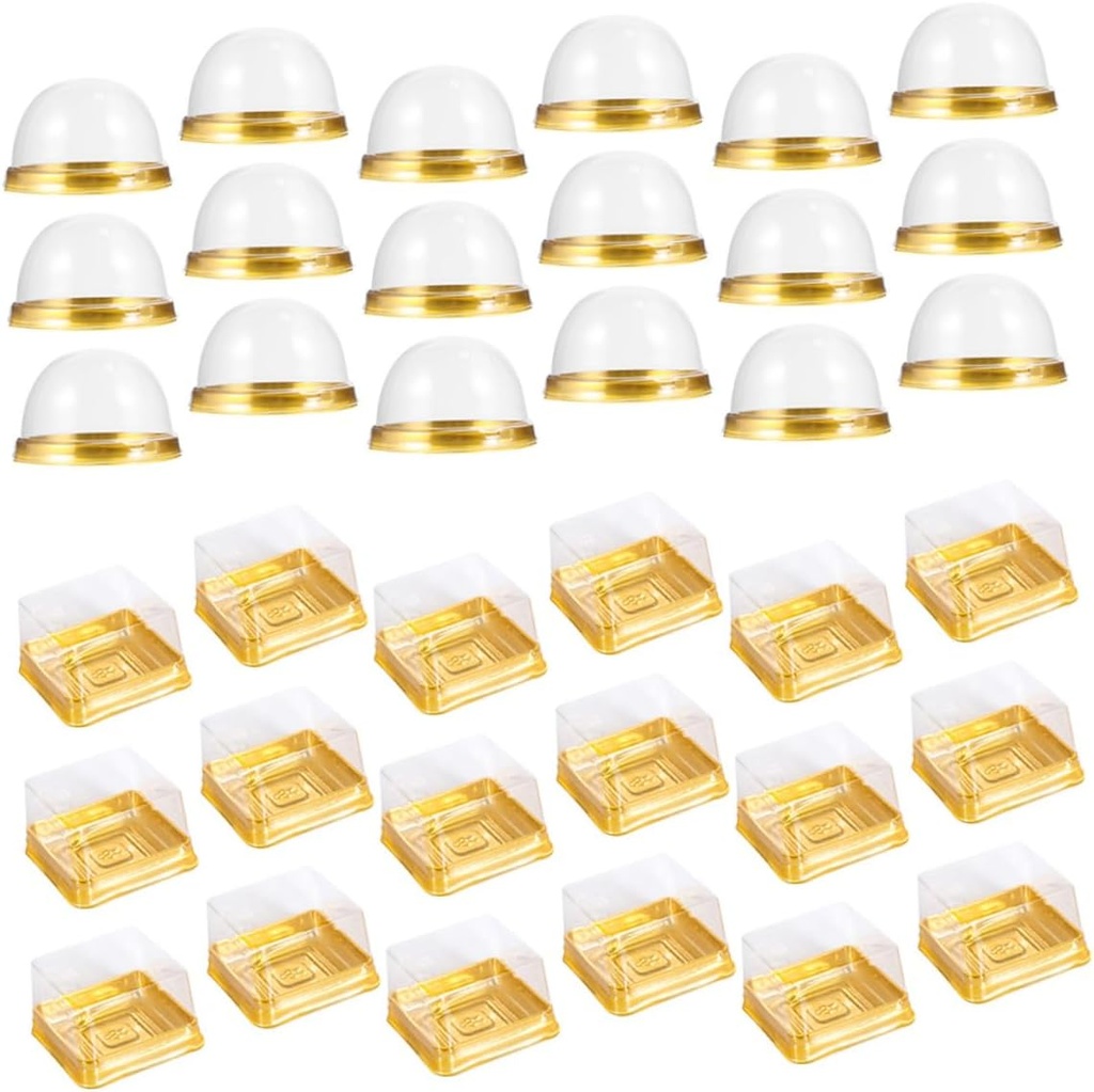 Ciieeo 200Pcs Mini Cupcake Boxes Dessert Containers with Dome Lid Shapes for Individual Pastries Muffins and Treats Easy to Use and Freshness