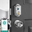 Smart Deadbolt Door Lock Set: Keyless Entry Door Lock with Fingerprint Electronic Digital Bluetooth Smart Deadbolt with Keypad Code App Alexa Auto for House&Apartment Silver 2025