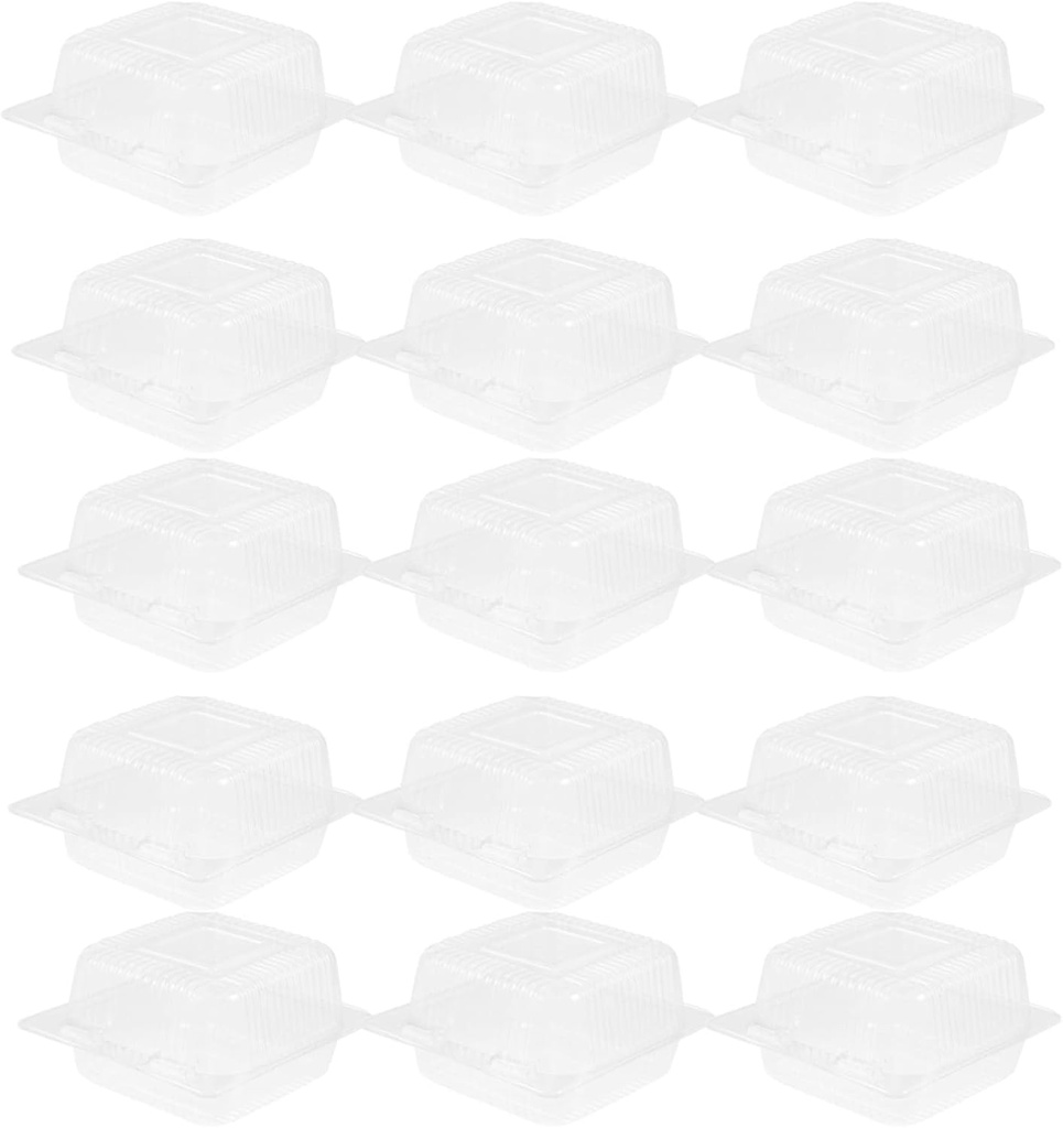 Luxshiny 100pcs Transparent Bakery Boxes for Desserts Sandwiches Cakes Packing Containers for Cookies Pastries Treats for Parties Celebrations