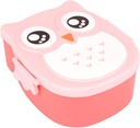 TOPINCN Lunch Box, Plastic Portable Cartoon Owl Lunch Box Food Microwave Storage Container with Easy-open Lid for Meal Prep