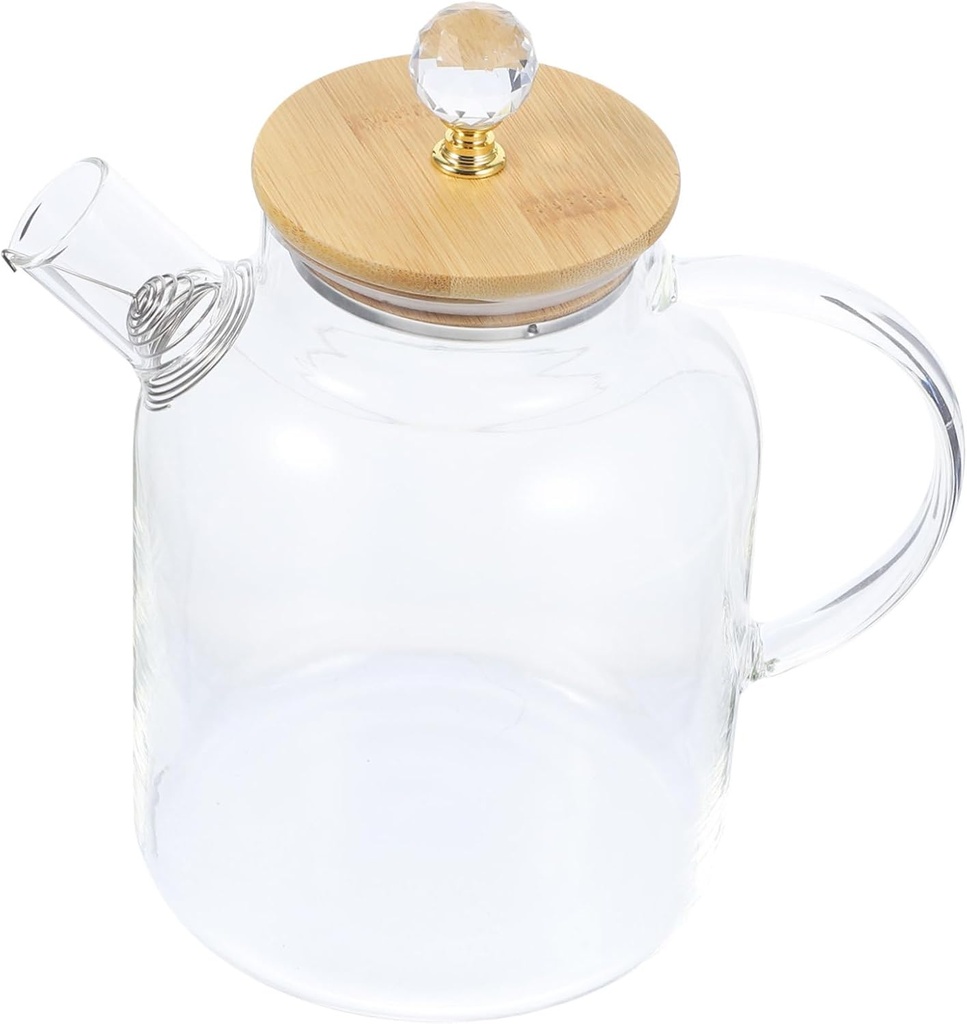 Clear Glass Beverage Container Lid Capacity Water Dispenser for Iced Tea Juice and Homemade Drinks Ergonomic Handle for Easy Pouring