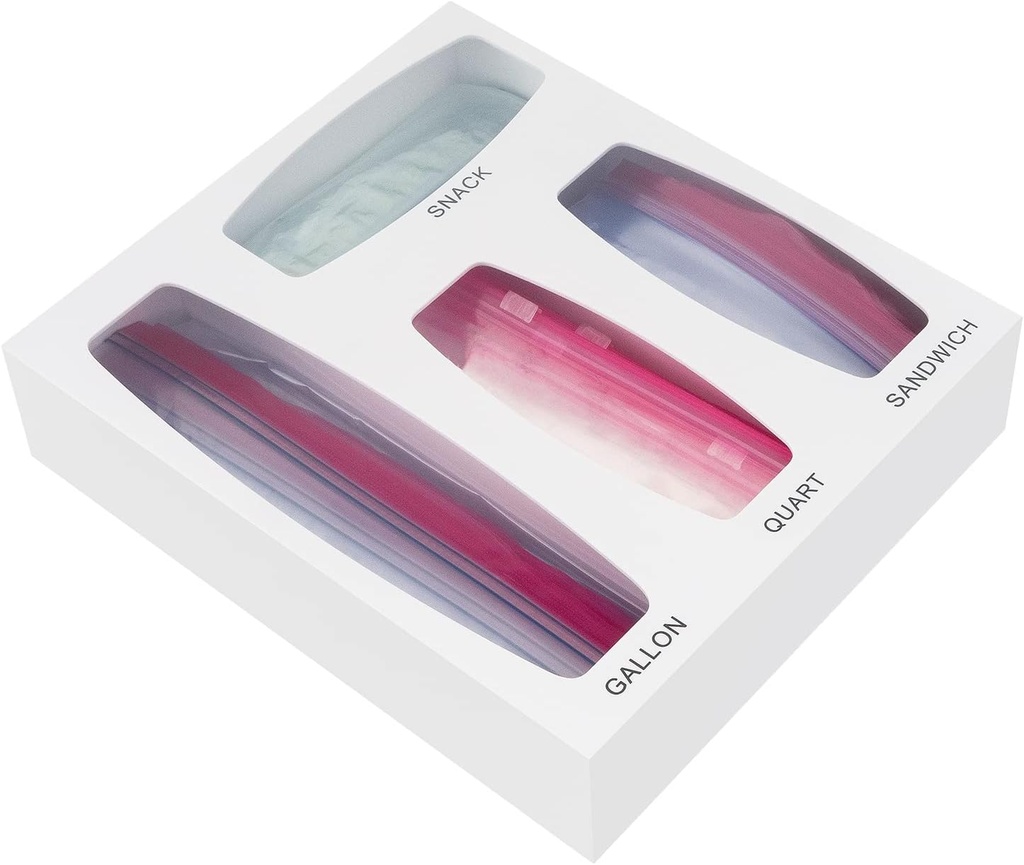 Aquiver Acrylic Bags Storage Organizer - Drawer & Food Storage Organizer - Compatible with Gallon, Quart, Sandwich, Snap, Freezer, Slider Bags (White)