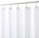 Biscaynebay Hotel Quality Fabric Shower Curtain Liners 72" X 72", White Water Resistant Bathroom Curtains Rust Resistant Grommets Weighted Bottom Hem Machine Washable