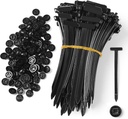 100 Pcs Nylon Universal Cable Tie Buckle - New T Multifunctional Nylon Zip Ties With Pin & Button Design Plastic Cable Fixion Tools Fasteners UV Resistant Zipties for Cars Daily Repair Bumper Clips