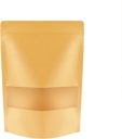 100 Pcs Kraft Stand Up Pouches 3.5 x 5.5 Inch Resealable Zip Lock Food Storage Bags with Matte Window for Packaging